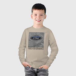 Лонгслив хлопковый детский Ford Performance, цвет: миндальный — фото 2