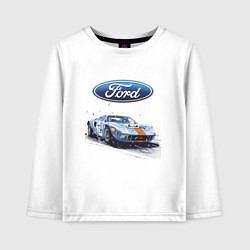 Лонгслив хлопковый детский Ford Motorsport, цвет: белый