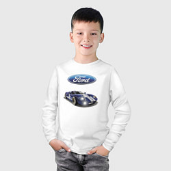 Лонгслив хлопковый детский Ford Racing team, цвет: белый — фото 2