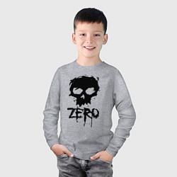 Лонгслив хлопковый детский Zero skull, цвет: меланж — фото 2