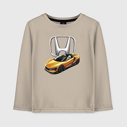 Лонгслив хлопковый детский Honda Concept Motorsport, цвет: миндальный