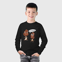 Лонгслив хлопковый детский Сморчокнутые Грибы с безуминкой, цвет: черный — фото 2