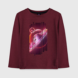 Лонгслив хлопковый детский Моя Вселенная Космическое настроение, цвет: меланж-бордовый