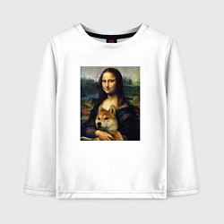 Детский лонгслив Shiba Inu Mona Lisa
