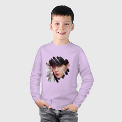 Лонгслив хлопковый детский Agust D SUGA BTS, цвет: лаванда — фото 2