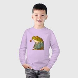 Лонгслив хлопковый детский Мудрая лягушка, цвет: лаванда — фото 2