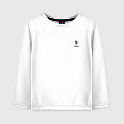 Лонгслив хлопковый детский Поло Конный спорт, цвет: белый