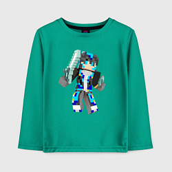 Лонгслив хлопковый детский Minecraft Warrior!, цвет: зеленый
