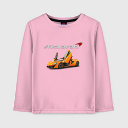 Лонгслив хлопковый детский McLaren Motorsport, цвет: светло-розовый