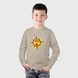 Лонгслив хлопковый детский Солнца лик, цвет: миндальный — фото 2