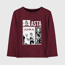 Лонгслив хлопковый детский Asta art, цвет: меланж-бордовый