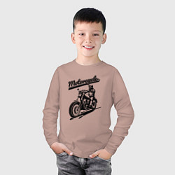 Лонгслив хлопковый детский Motorcycle Cool rider, цвет: пыльно-розовый — фото 2