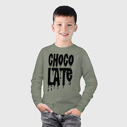 Лонгслив хлопковый детский Chocolate Шоколад, цвет: авокадо — фото 2