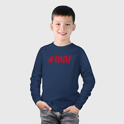 Лонгслив хлопковый детский H&MMM LOGO, цвет: тёмно-синий — фото 2