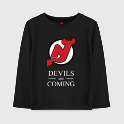 Лонгслив хлопковый детский New Jersey Devils are coming Нью Джерси Девилз, цвет: черный