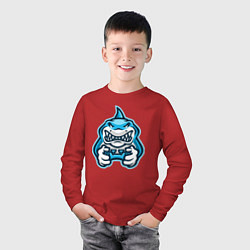 Лонгслив хлопковый детский Shark player, цвет: красный — фото 2