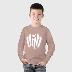 Лонгслив хлопковый детский Drum n Bаss, цвет: пыльно-розовый — фото 2