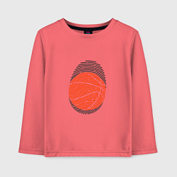 Лонгслив хлопковый детский Баскетбол - Отпечаток, цвет: коралловый
