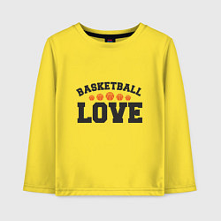 Лонгслив хлопковый детский Love - Basketball, цвет: желтый