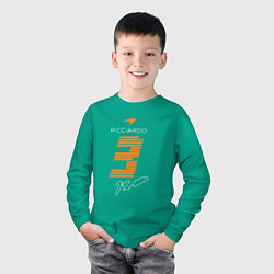 Лонгслив хлопковый детский Ландо Норрис 4 формула, цвет: зеленый — фото 2