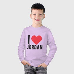 Лонгслив хлопковый детский I Love Jordan, цвет: лаванда — фото 2
