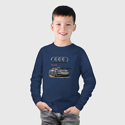 Лонгслив хлопковый детский Audi Racing team, цвет: тёмно-синий — фото 2
