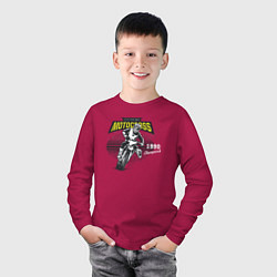 Лонгслив хлопковый детский Motocross Мотокросс, цвет: маджента — фото 2
