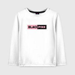 Лонгслив хлопковый детский BLACKPINK ЛОГОТИП, цвет: белый