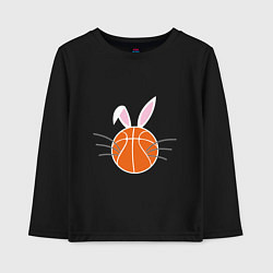 Лонгслив хлопковый детский Basketball Bunny, цвет: черный