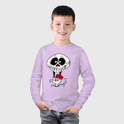 Лонгслив хлопковый детский Smile Hype Skull, цвет: лаванда — фото 2