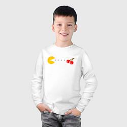 Лонгслив хлопковый детский Pac-man 8bit, цвет: белый — фото 2