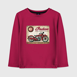 Лонгслив хлопковый детский Indian motorcycle 1901, цвет: маджента