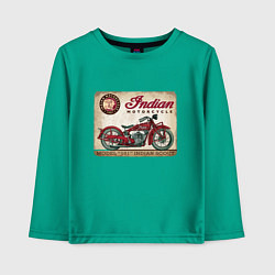 Лонгслив хлопковый детский Indian motorcycle 1901, цвет: зеленый