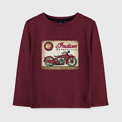 Лонгслив хлопковый детский Indian motorcycle 1901, цвет: меланж-бордовый