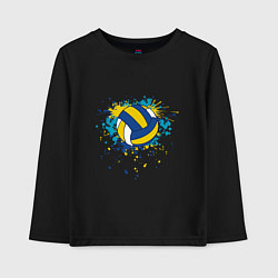 Лонгслив хлопковый детский Volleyball Splash, цвет: черный