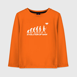 Лонгслив хлопковый детский Эволюция дроновода, цвет: оранжевый
