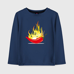 Лонгслив хлопковый детский Перец в огне, цвет: тёмно-синий