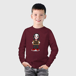 Лонгслив хлопковый детский Free Billy Hugs, цвет: меланж-бордовый — фото 2
