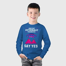 Лонгслив хлопковый детский Ancient Astronaut Theorist Say Yes, цвет: синий — фото 2