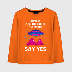 Лонгслив хлопковый детский Ancient Astronaut Theorist Say Yes, цвет: оранжевый