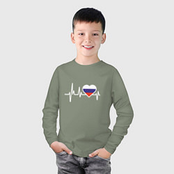 Лонгслив хлопковый детский Пульс России, цвет: авокадо — фото 2