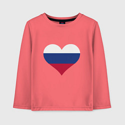 Лонгслив хлопковый детский Сердце - Россия, цвет: коралловый