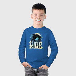 Лонгслив хлопковый детский Ride Ski, цвет: синий — фото 2