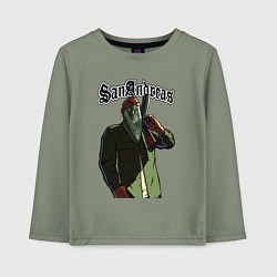 Лонгслив хлопковый детский GTA Orange gangster, цвет: авокадо