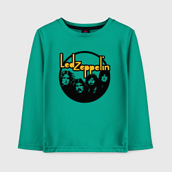 Лонгслив хлопковый детский Led Zeppelin Лед Зеппелин, цвет: зеленый