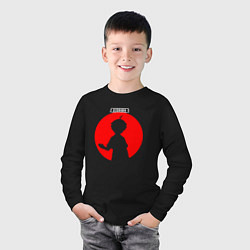 Лонгслив хлопковый детский Рудеус Грейрат силуэт, цвет: черный — фото 2