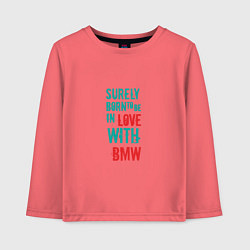 Лонгслив хлопковый детский In Love With BMW, цвет: коралловый