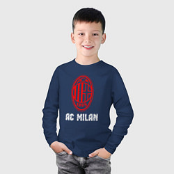 Лонгслив хлопковый детский МИЛАН AC Milan, цвет: тёмно-синий — фото 2