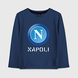 Лонгслив хлопковый детский SSC NAPOLI Napoli, цвет: тёмно-синий
