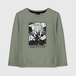Лонгслив хлопковый детский Римуру ЧБ, цвет: авокадо